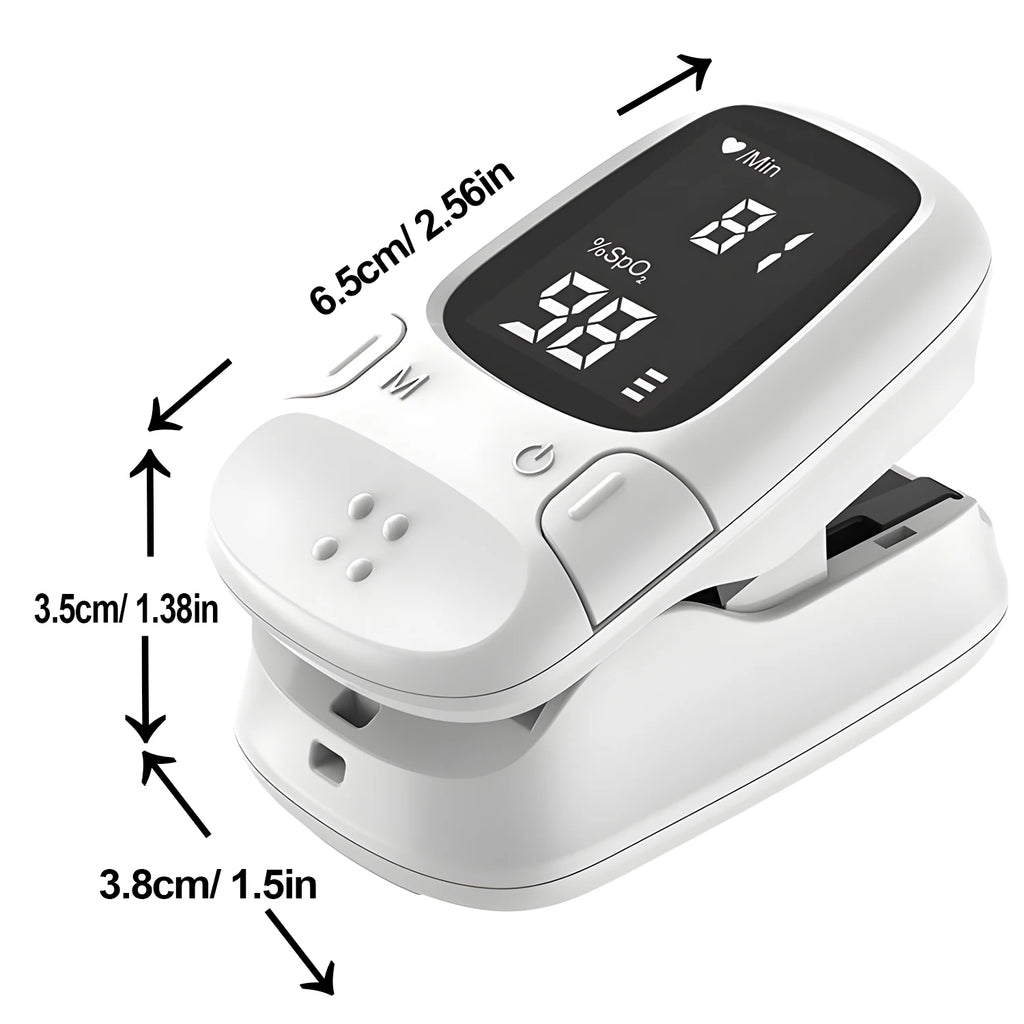 Pulse Oximeter Portable Strap Lanyard Blood Oxygen Saturation Monitor Digital LED Display Child Fingertip Oximetry use battery