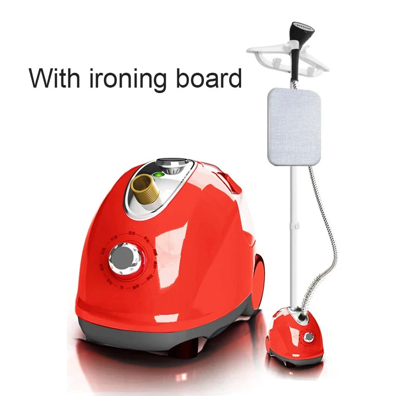 Tidesmit 2000W handheld garment steamer showing vertical steam features and brush attachment for efficient ironing