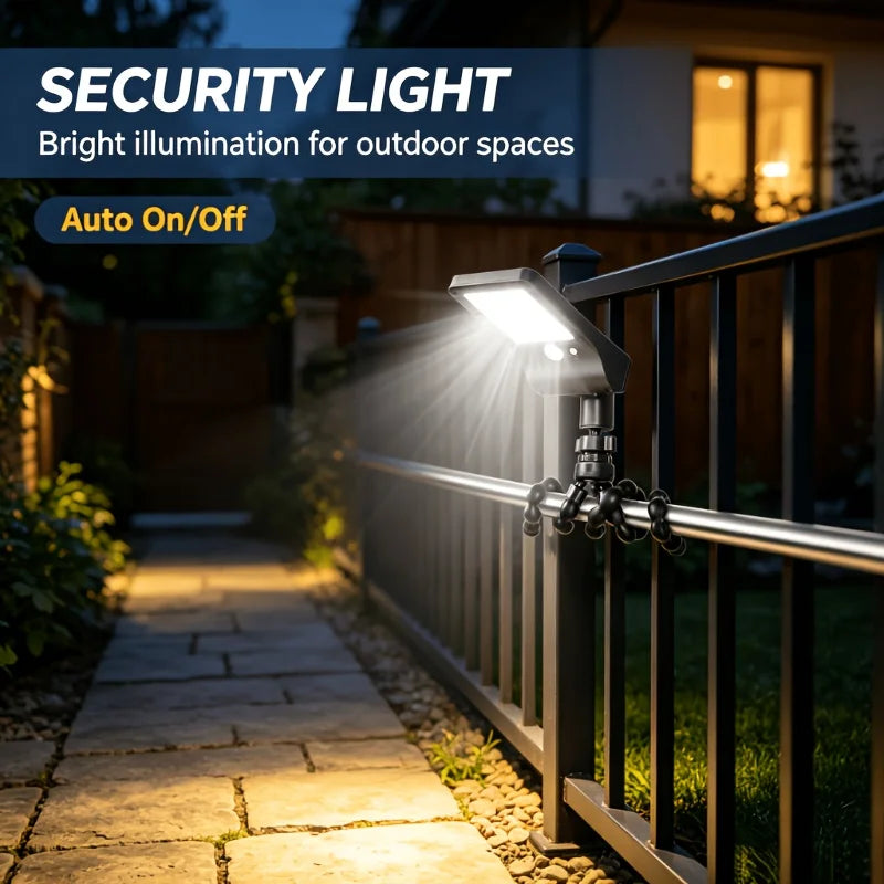 2pcs IP65 Solar Octopus Lights. Bendable Brackets Fit Any Spot, Solar Powered Pool Lights, 196 LEDs with Motion Sensor Auto-on. Drill-free Installation, Great for Yard Lighting