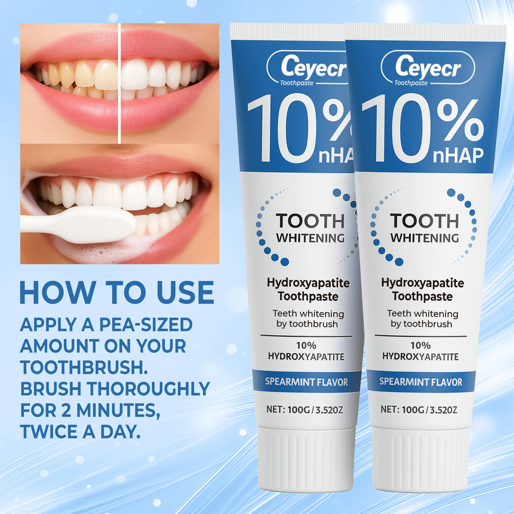 Tidesmit 10% hydroxyapatite whitening toothpaste with mint essential oil for deep cleaning and fresh breath