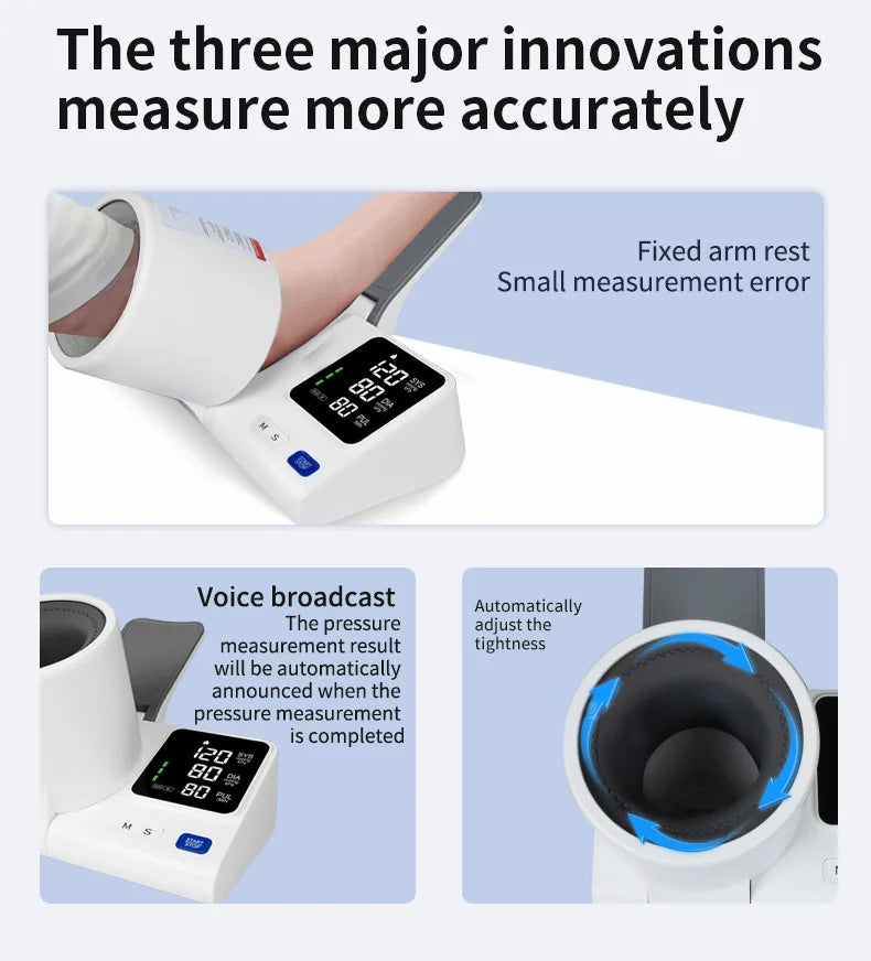 Household Medical Upper Arm Blood Pressure Monitor Foldable Arm Tunnel Blood Pressure Monitor Heart Rate Pulse Monitor