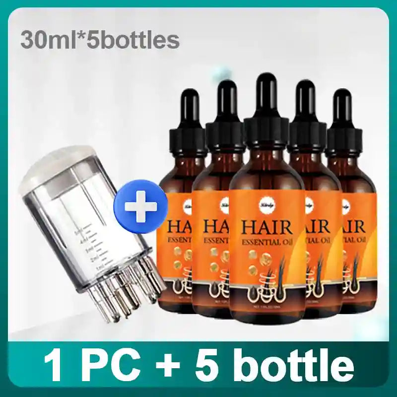 Scalp Massage Roller - Professional Liquid Guide Comb Applicator Massage Roller 1PC plus 5 bottles Tidesmit