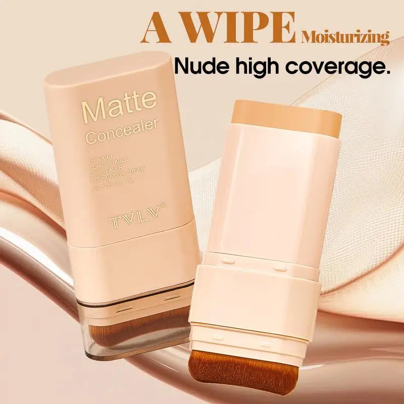 Tidesmit 2-in-1 double head foundation stick for matte full coverage and concealer smooth face makeup finish