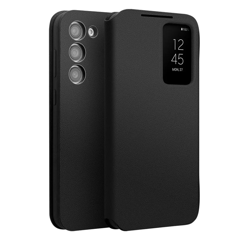 Samsung Galaxy S23 Genuine Leather Phone Case - Slim Shock-Absorbing Cover Black China Mainland Tidesmit