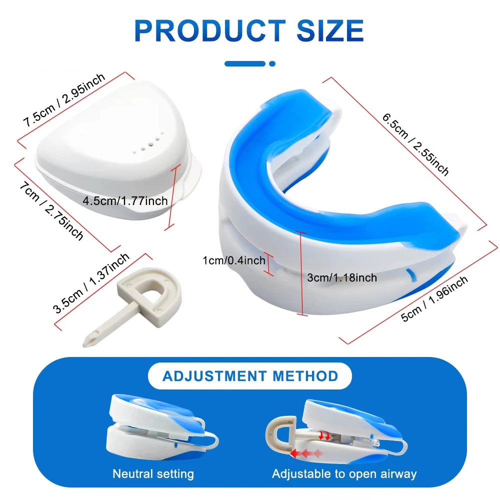Adjustable Anti-Snoring Mouthpiece Nighttime Teeth Guard Sleeping Mouthguard for Bruxism Stop Snoring Device