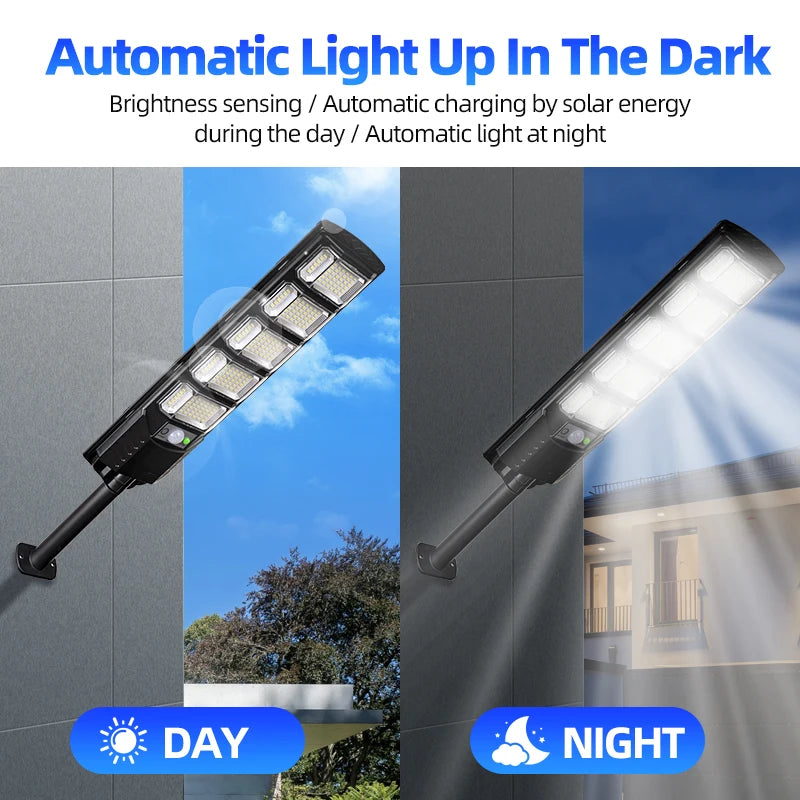 4/2pcs Outdoor Solar Street Lights Outdoor Waterproof Dusk To Dawn, Commercial Solar Parking Lot Lights With Motion Sensor, Solar Powered Street Light For Yard, Outside，summervibes