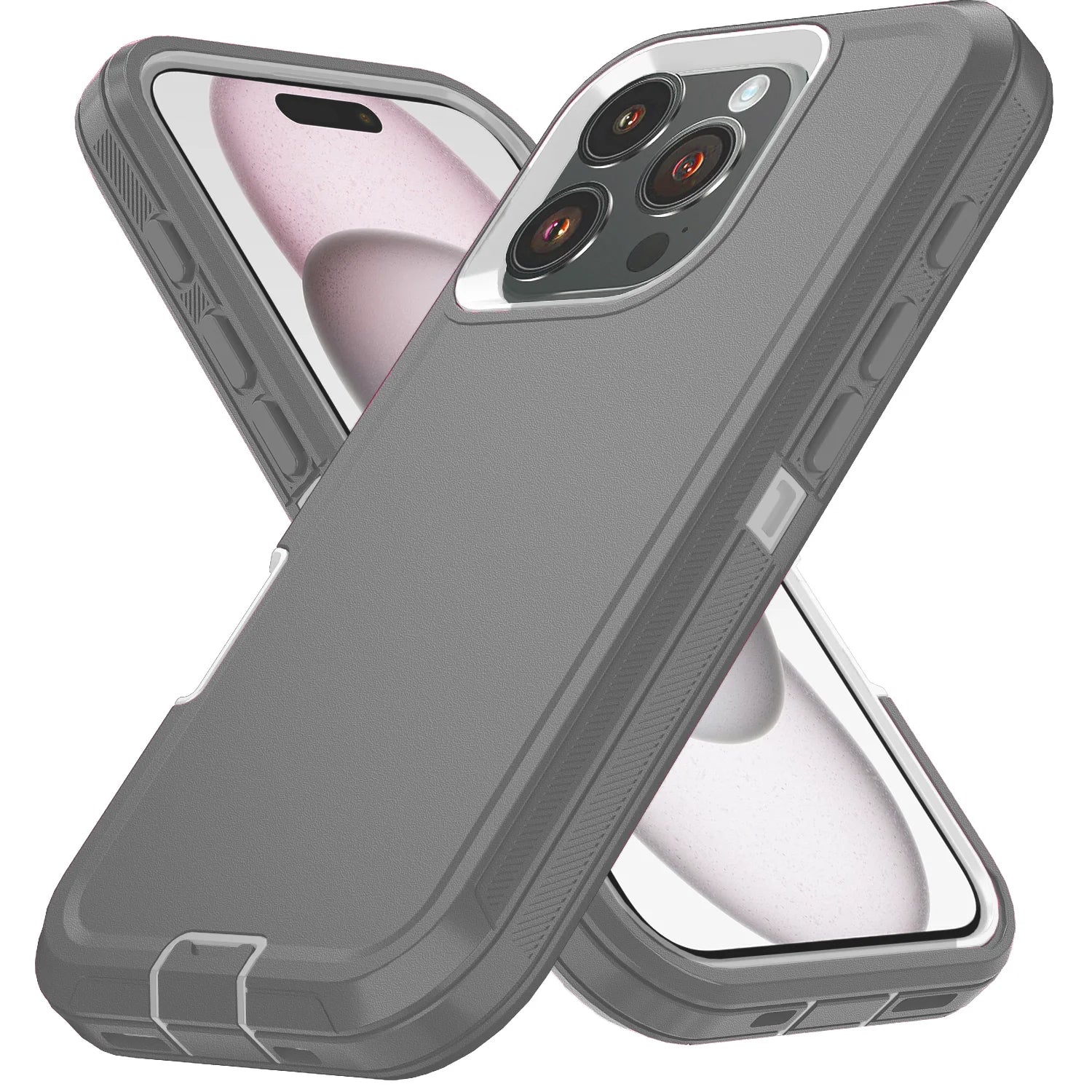 iPhone 17 Pro Max Shockproof Case with Integrated Kickstand - Tidesmit Gray-White Tidesmit