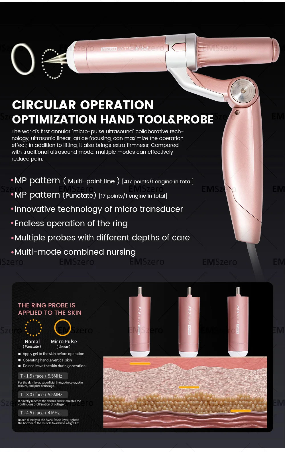 12D HIFU Machine for Skin Tightening and Slimming with 10 Cartridges Back Massage Instrument Tidesmit