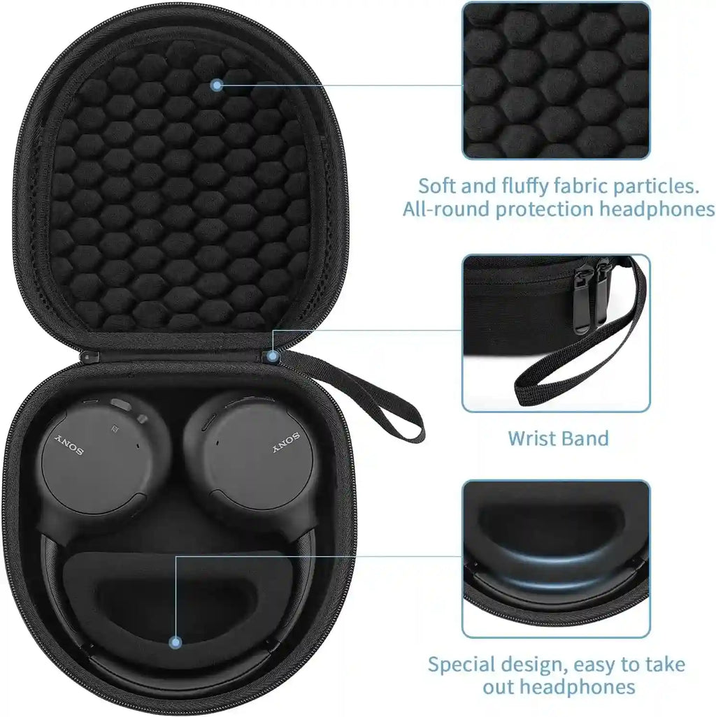 Sony WH-CH720N Hard Case - Durable Protective EVA Travel Bag Tidesmit