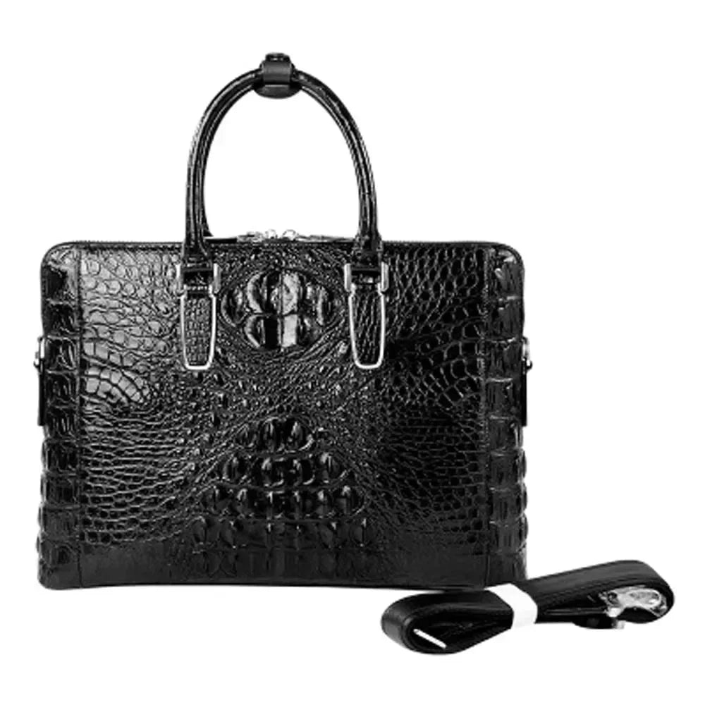 xipijiang new crocodile bag  business men  briefcase  men handbag  male  One-shoulder  Double zipper