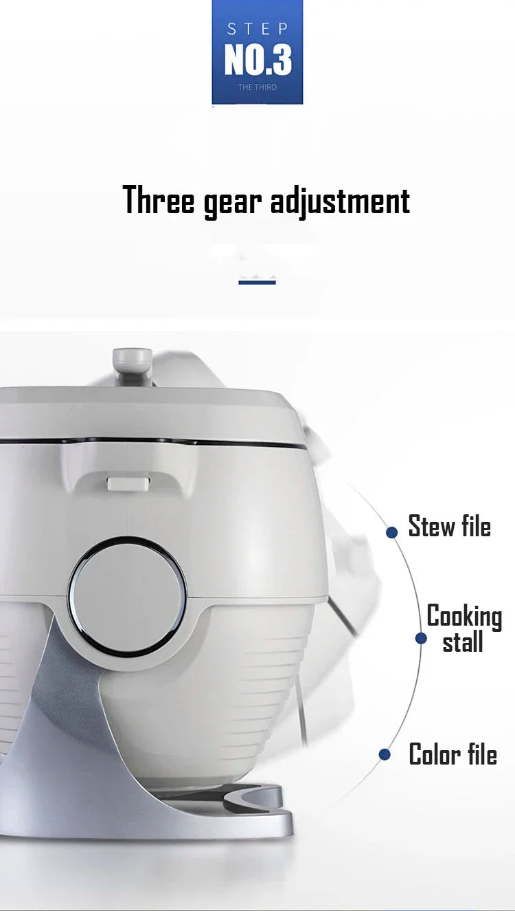 Automatic multi cooker with front dial control and three gear adjustment
