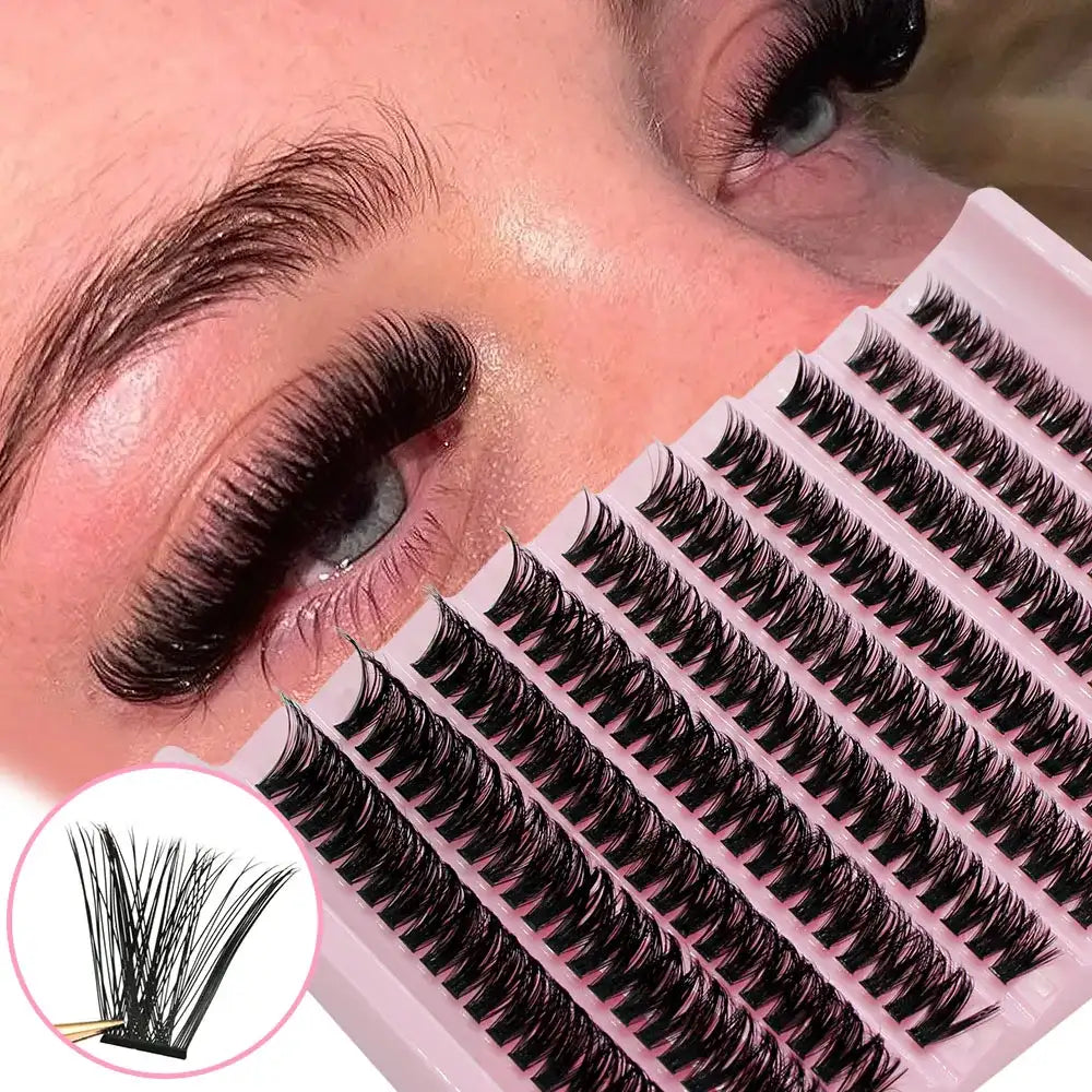 Big Capacity Super Bunch DIY Cluster Lashes 8-16mm Mix Charm Style Eyelashes Extension False Eyelash Makeup Tool Russian Volume False Eyelashes 200pcs 60D 0.07mm|8-16mm Mix Tidesmit