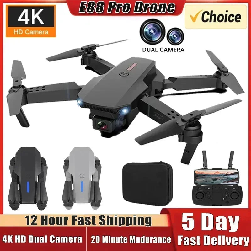 4K Camera Drone: Foldable Dual Lens WiFi RC Quadcopter for Beginners Tidesmit