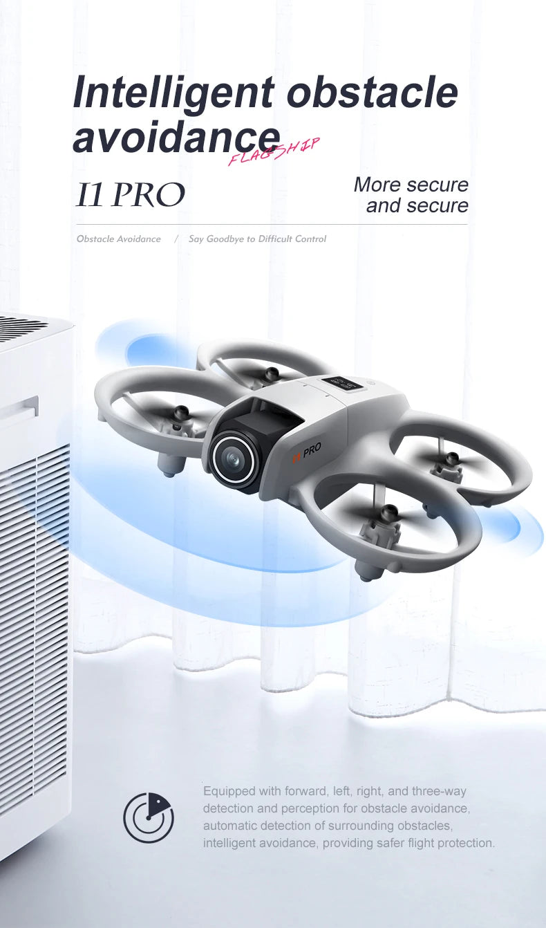 Mini 4K Camera Drone - Obstacle Avoidance & Foldable Design (i1PRO) Tidesmit