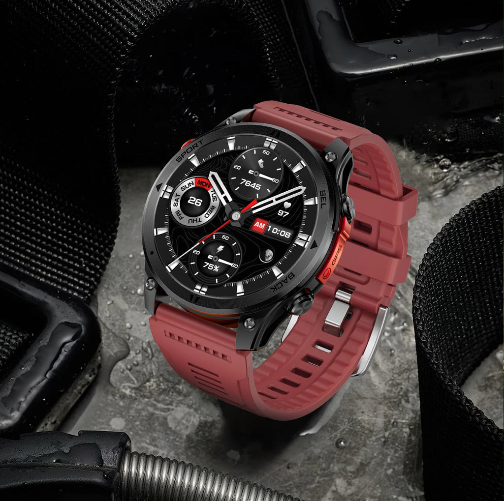 LIGE 2026 New GPS Path Smart Watch 530mAh Battery IP68 Waterproof Sports Run Tracker BT Call Outdoor Compass Military Smartwatch