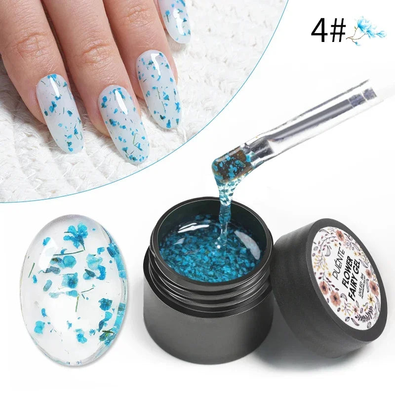 3D Sculpture Gel Nail Polish 15ml - Professional Soak Off Formula Permanent Makeup Machines Dried flower gel 04 Tidesmit
