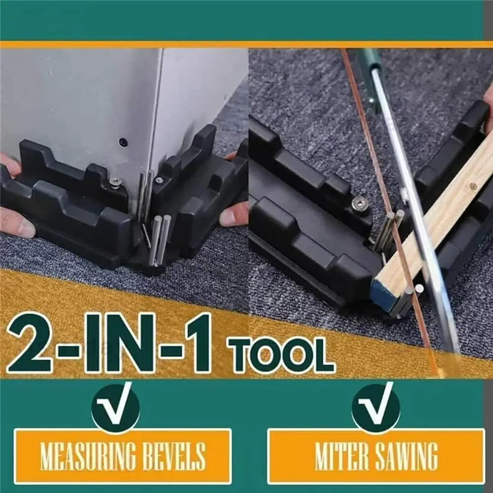 2 In 1 Miter Measuring Cutting Tool Bevel Gauge and Mitre Box Measuring Cutting Tool Measure Bevels and Miter Sawing Angle Cutti