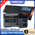 OSCAL Solar Generator 2048Wh LiFePO4 Portable Power Station 2400W 4800W Peak UPS Power Supply App Control Ultra Quiet for Home Emergency Camping RV Travel