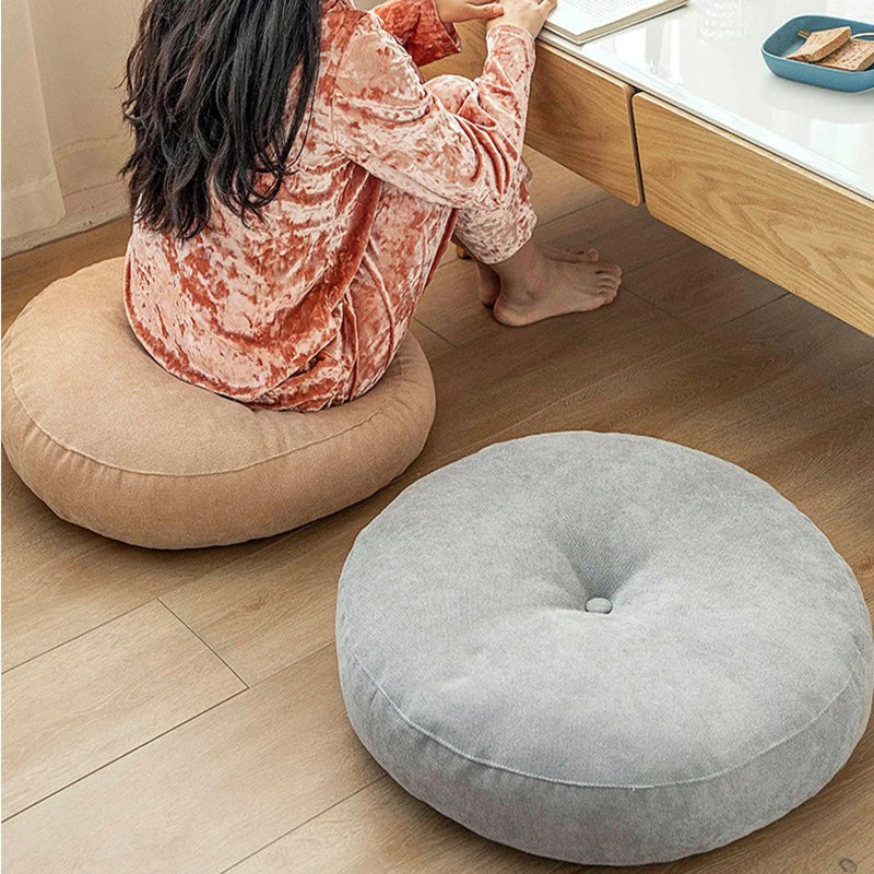 Round Shape Linen Seat Cushion Silk Cotton Core Tatami Cushion Pillow Home Decoration Soft Car Sofa Cushion Flax Round Sitting