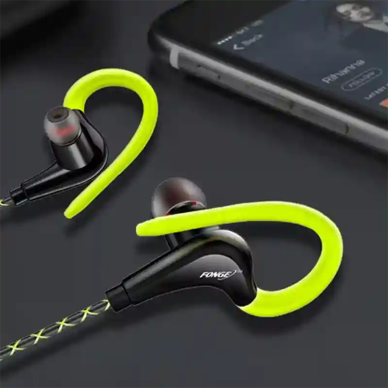 Wired Sport Earbuds with Ear Hooks & Mic – Secure Fit and Clear Audio Tidesmit