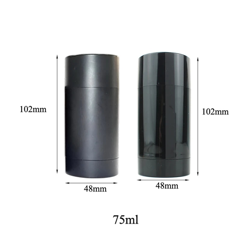 Tidesmit 75g matte black frosted deodorant stick container with twist up mechanism for cosmetic packaging