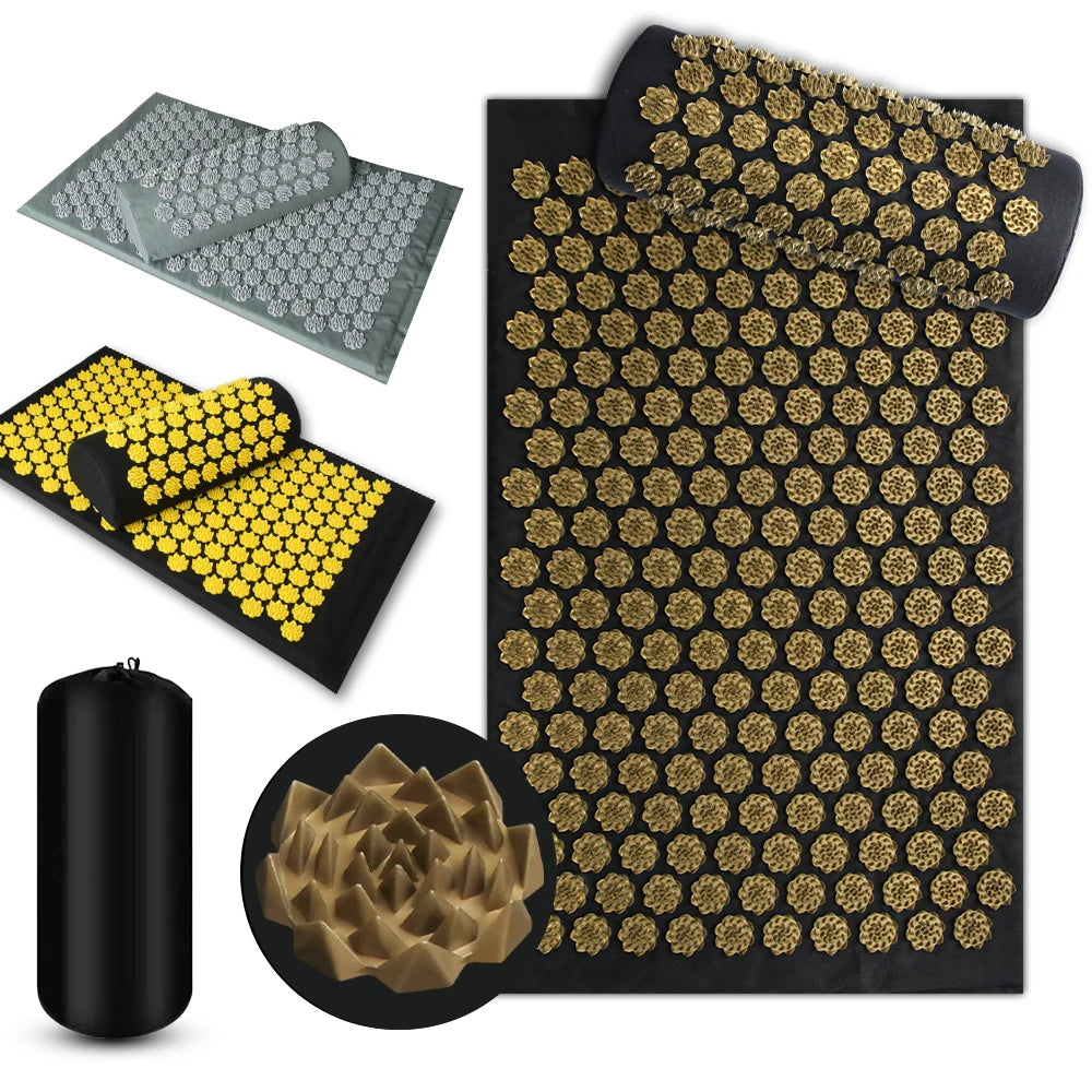 Acupressure Mat Set - 3PCS Lotus Massage Cushion for Muscle Relief Massage Chairs Tidesmit