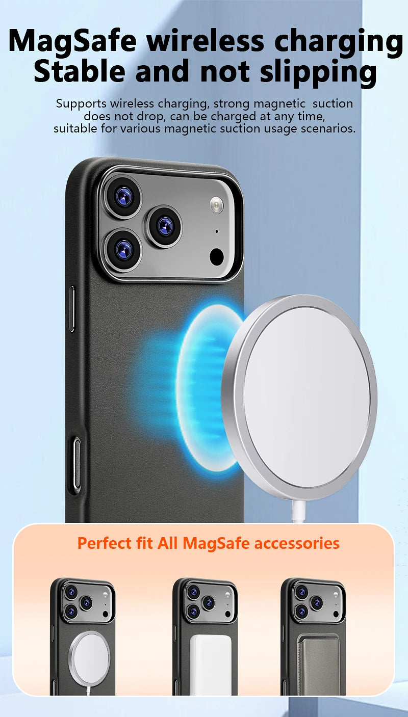 MagSafe Leather Phone Case for iPhone 17 Pro - Slim Shock-Absorbing Cover Tidesmit
