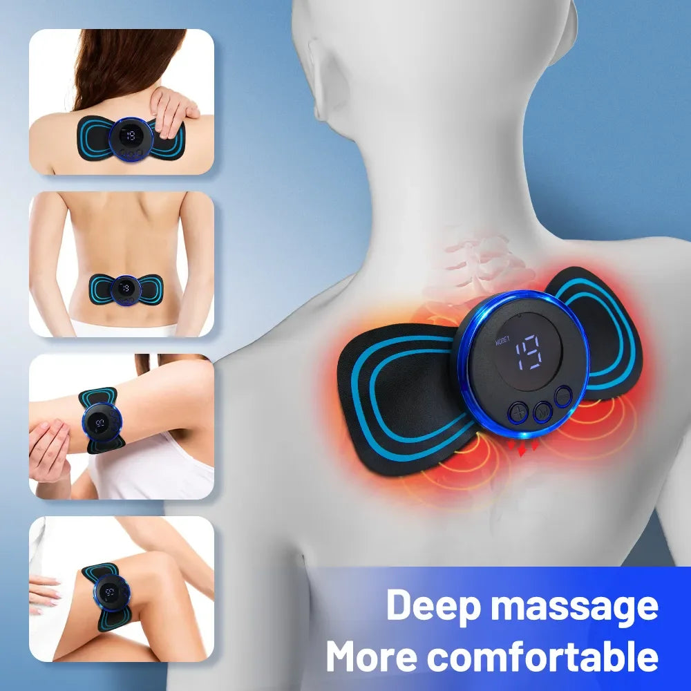 EMS Neck Massager - Portable Electric Pulse Pain Relief Patch Relaxation Treatment Tidesmit