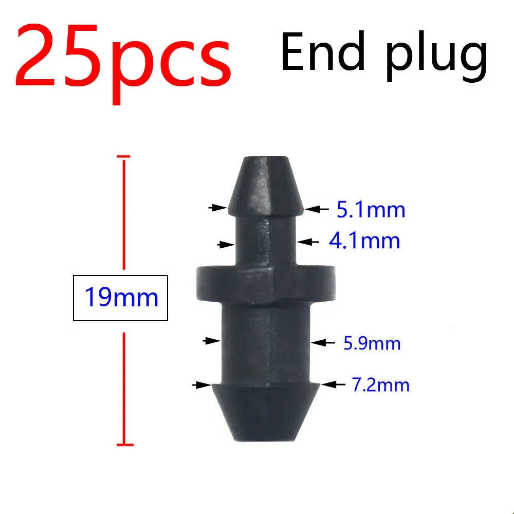 Garden Hose Connectors Barbed Tee Elbow Cross End Plug Coupling WDrip Irrigation System Atering Fitting For 3/5 4/7mm Hsse