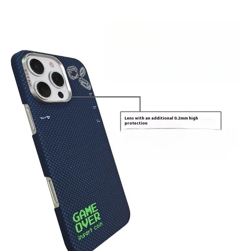 iPhone 16 Pro Max Carbon Fiber Magnetic Case | Military-Grade Blue Cover Tidesmit