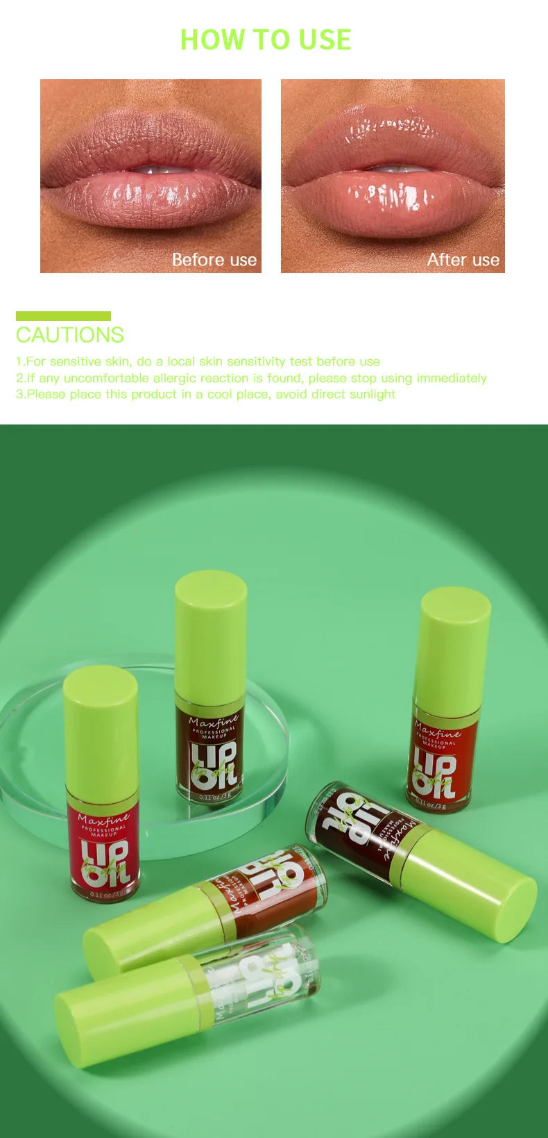 High-shine, hydrating lip oil collection. Smudge-proof, long-lasting waterproof gloss for a glossy, plump finish.