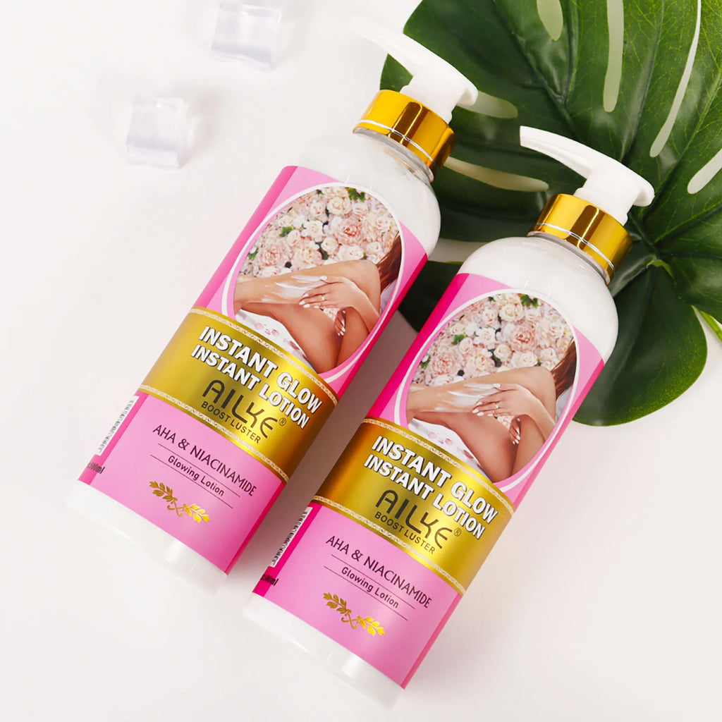 AILKE Vegan Brightening Body Lotion, with AHA, Niacinamide, Moisturizing, Hydration, for All Skin Type, Radiant Skin Body Cream