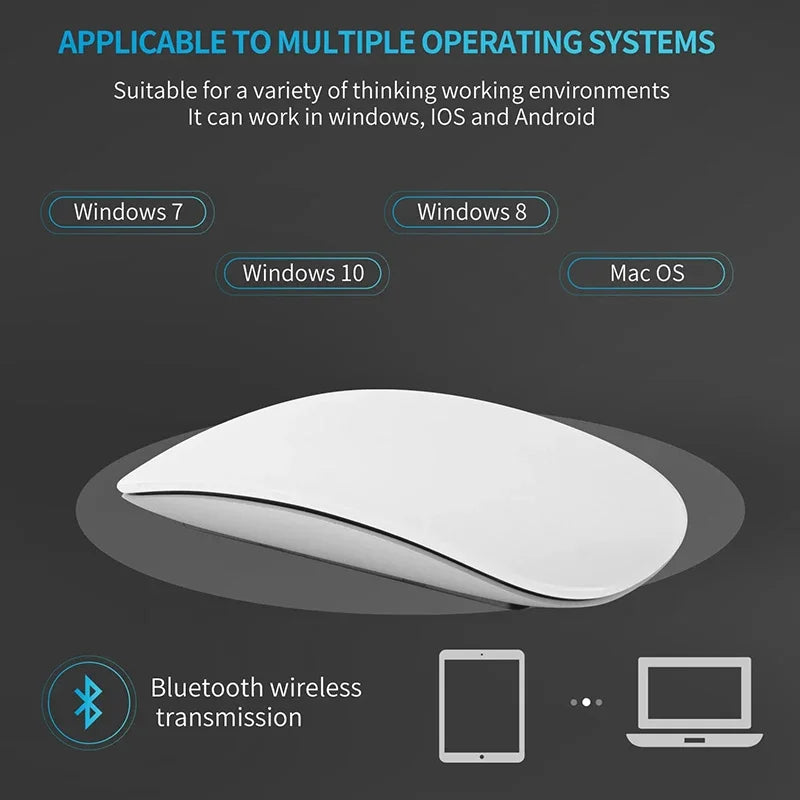 New Wireless Bluetooth Magic Computer Mouse Rechargeable Touch Slim Ergonomic Dual-Mode Silent PC Mice For Apple Macbook Air