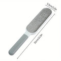 Reusable double-sided plush pet hair removal brush for cleaning clothes, sofas, and furniture. 31cm grey lint remover.