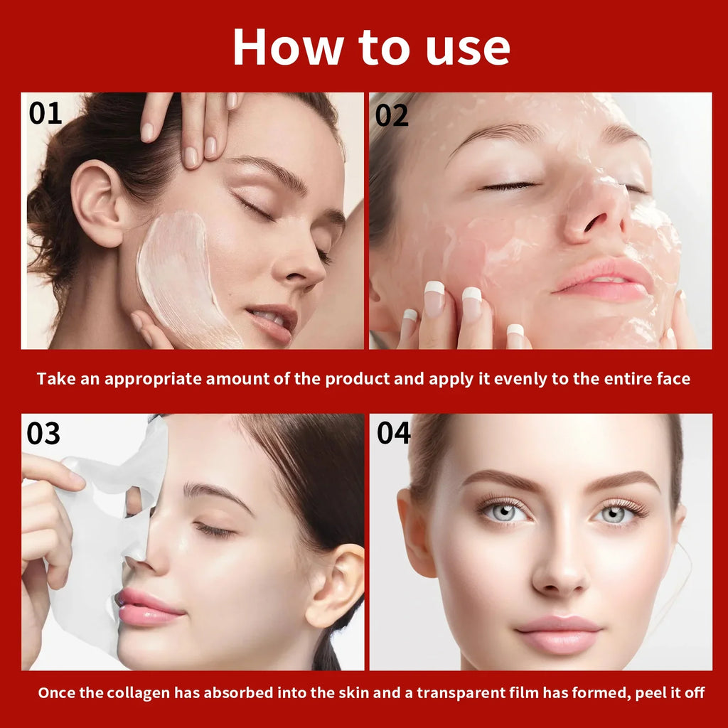 Real Collagen Fit 670,000ppm Wrapping Mask: hydrating, elasticity-boosting peel-off facial mask for glowing glass skin.