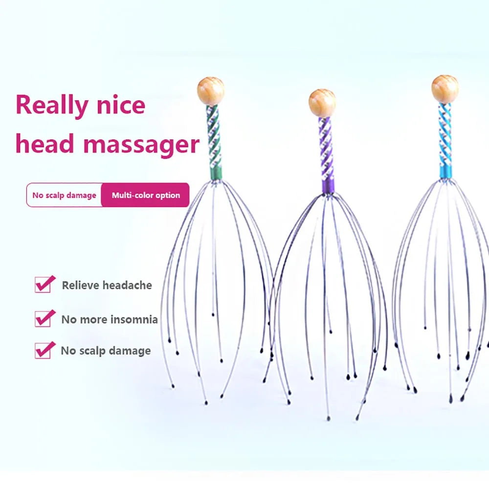 Octopus Head Massager - Scalp Scratcher for Daily Stress Relief 2 Pack Relaxation Treatment Tidesmit