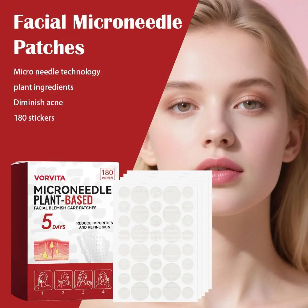 180pcs 0.2mm Facial Soothing Microneedle Patches Acne Care Patch Facial Skin Care Imperfection Patch