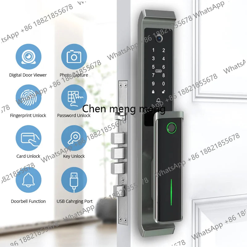 New Bluetooth TTlock App Security Door Camera Lock Video Fingerprint Household Electric Automatic Deadbolt Smart Door Lock