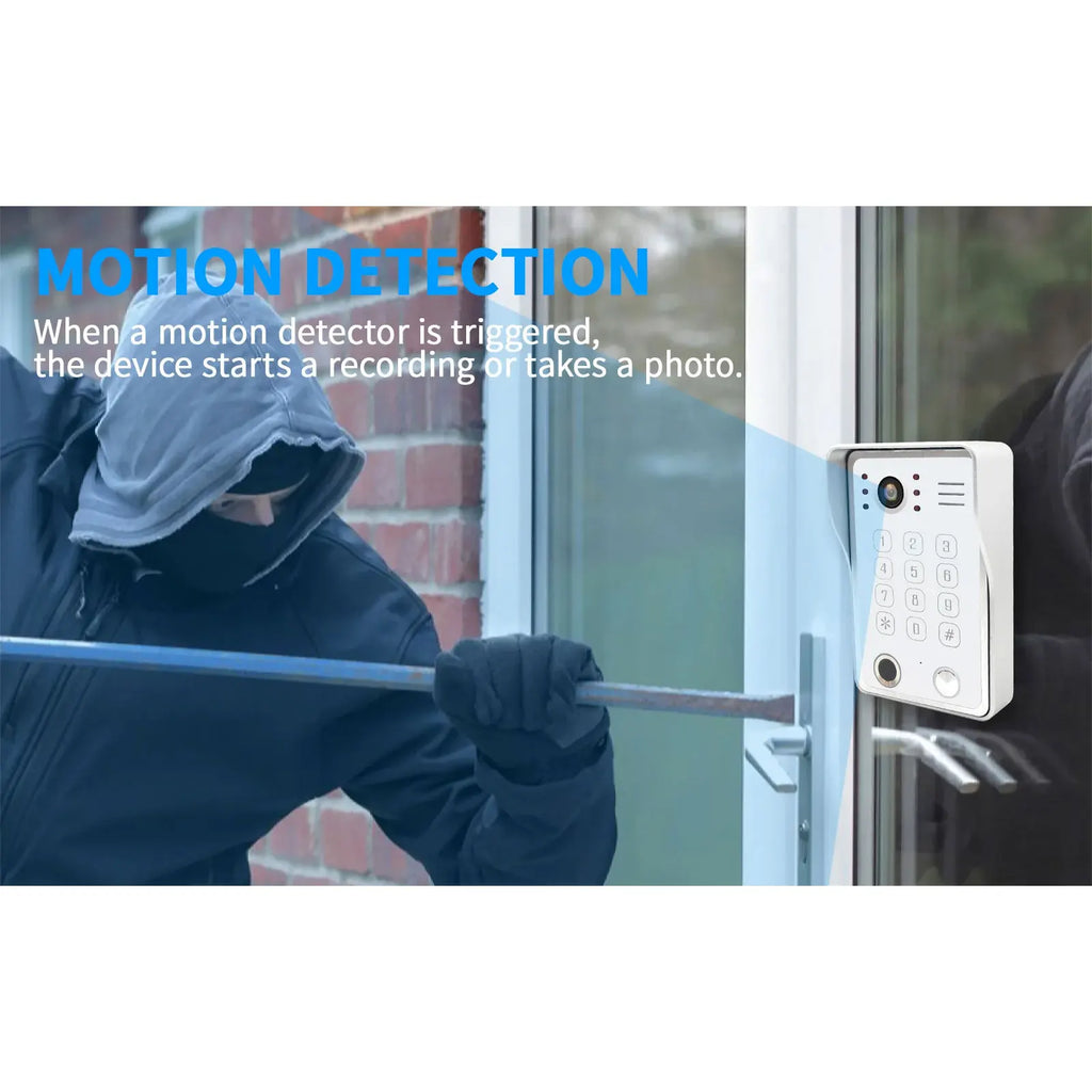 ANJIELO Fingerprint IC Card Password 3in1 Unlock Doorbell Video Intercom for Home 1080P 148° Wide View  4-wired System