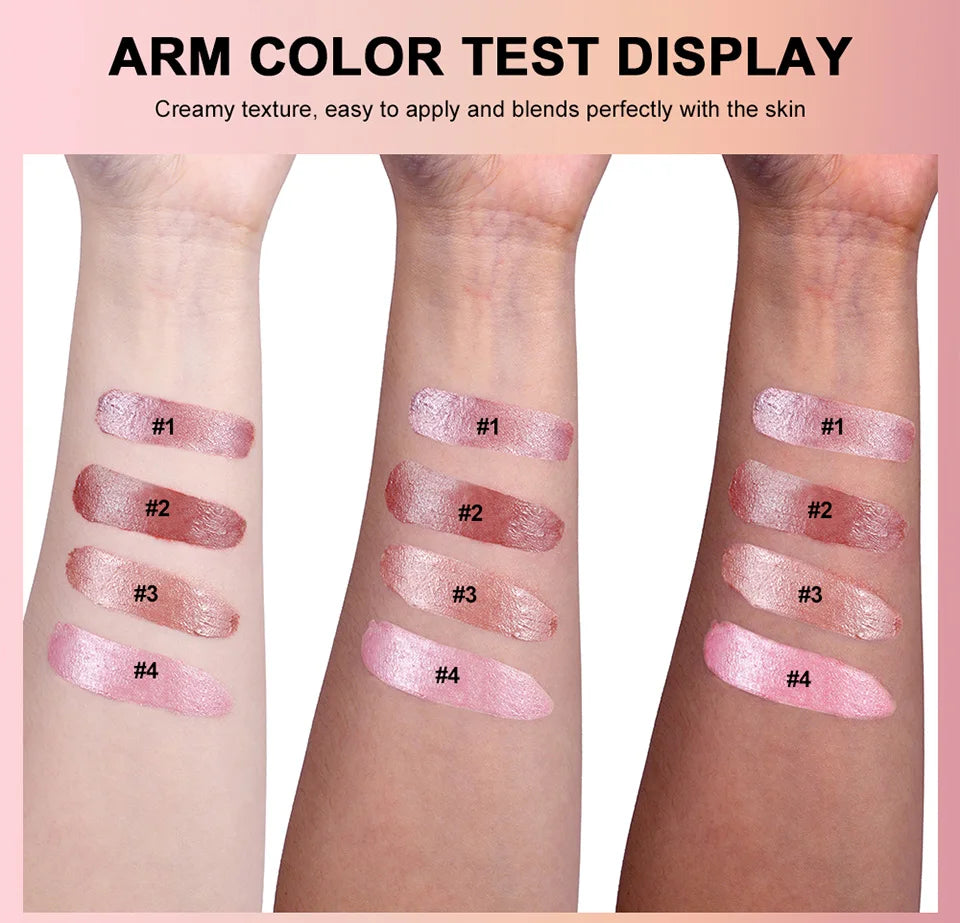Tidesmit 4-color multi-purpose cream blush and lipstick palette showing creamy lightweight Korean makeup texture