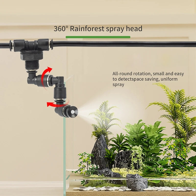 Water Plant Aquarium Rainforest Fish Tank Plant Timing Sprayer Reptile Humidification Intelligent Sprayer System Kit EU
