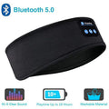 Wireless Sleep Headphones Headband - Soft Elastic Audio for Restful Nights Black Tidesmit