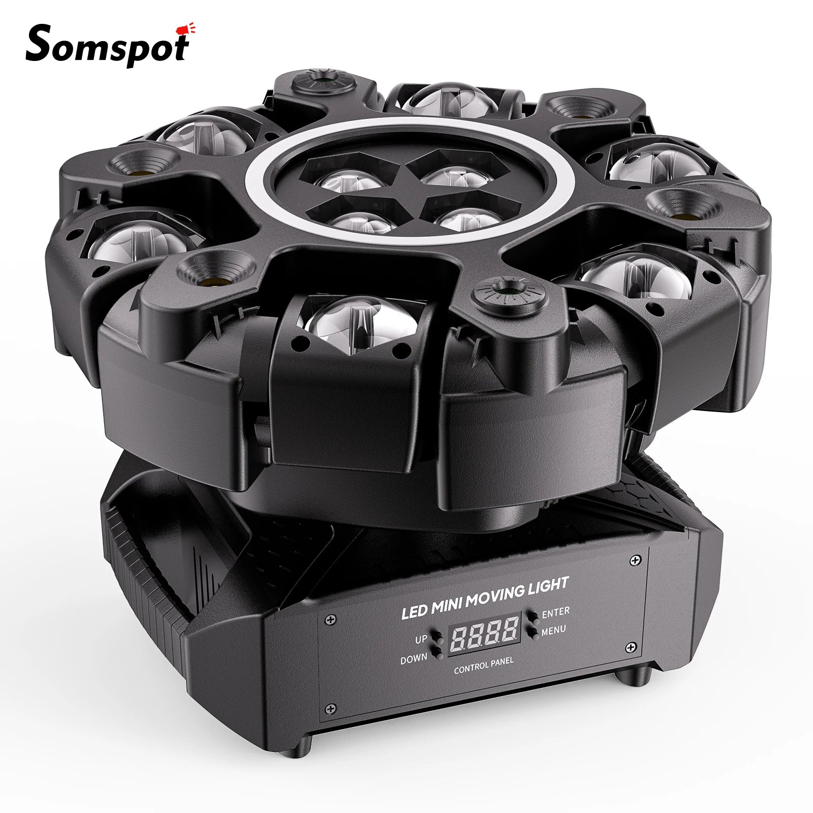 Somspot 150W Moving Head Light RGBW Stage Effect Lighting Projector DMX Voice Control for DJ Disco Party Concert Wedding Theater