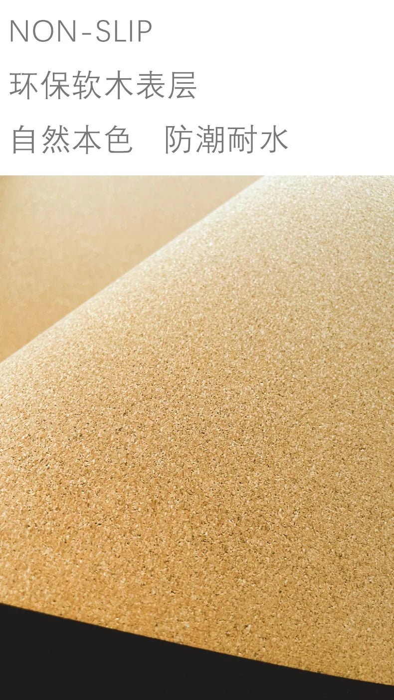 Cork yoga mat natural rubber sports wear-resistant non-slip thickened fitness home mat wholesale can be customized