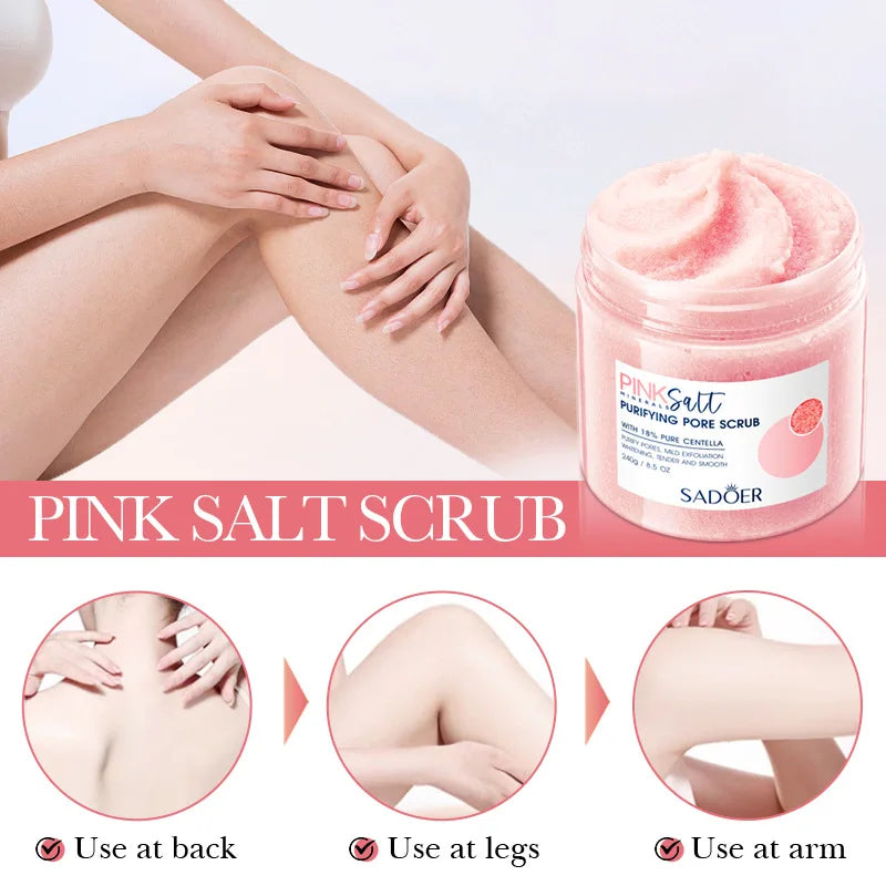 Himalayan Pink Salt Body Scrub – Natural Exfoliating Moisturizing Cream Scrubs Treatments Tidesmit