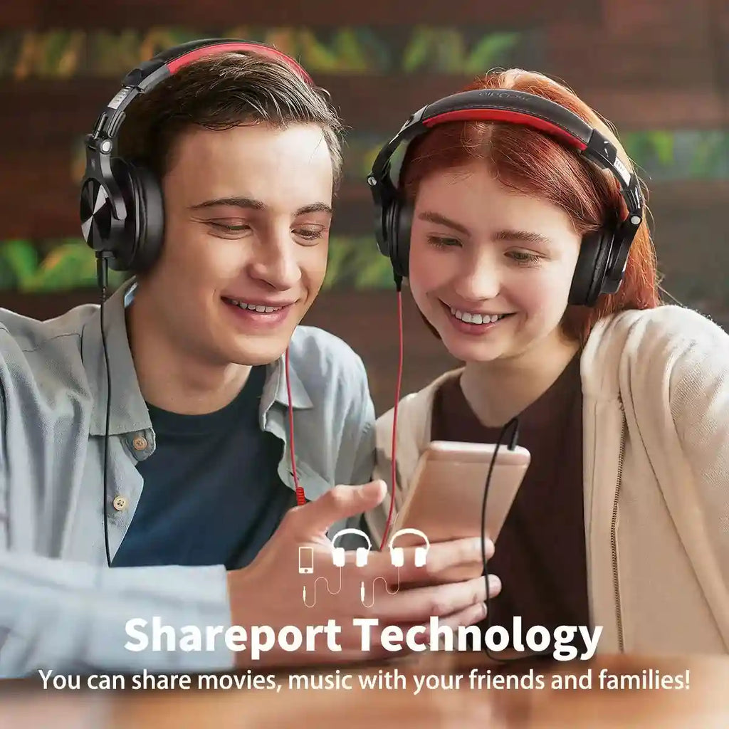 Wired Over-Ear Studio Headphones with Integrated Microphone Tidesmit