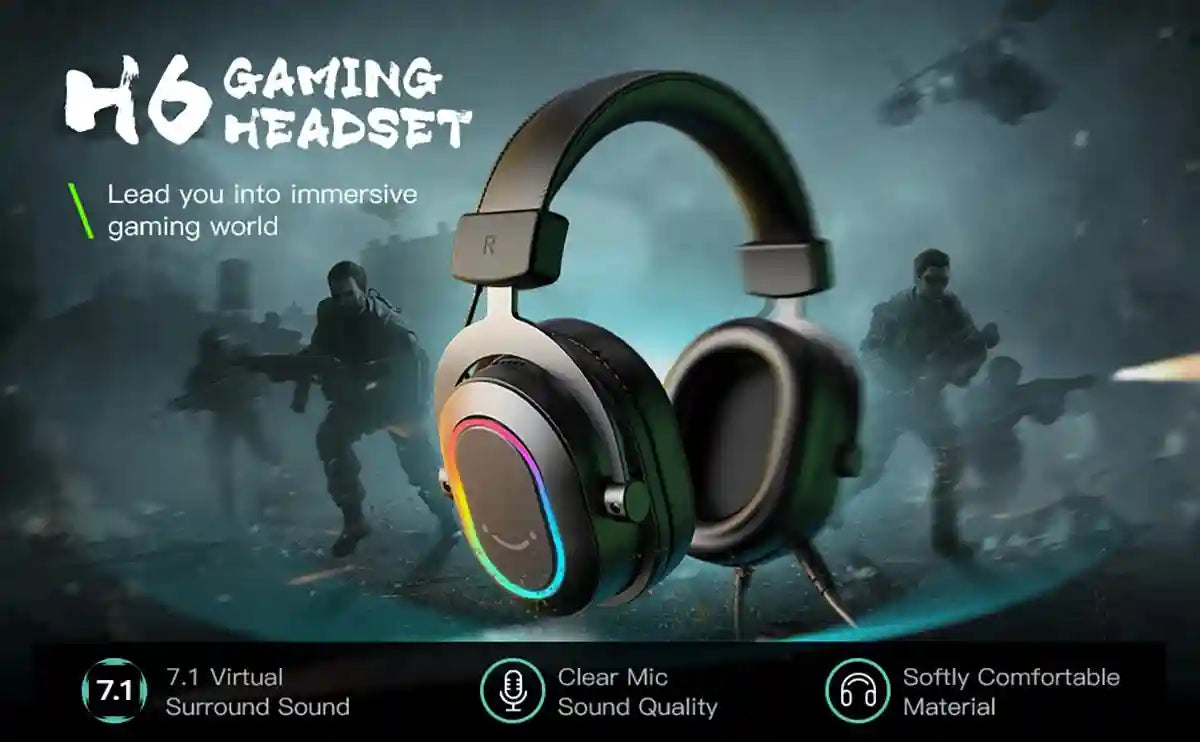 Dynamic RGB Wireless Gaming Headset with 7.1 Surround Sound - Tidesmit Tidesmit