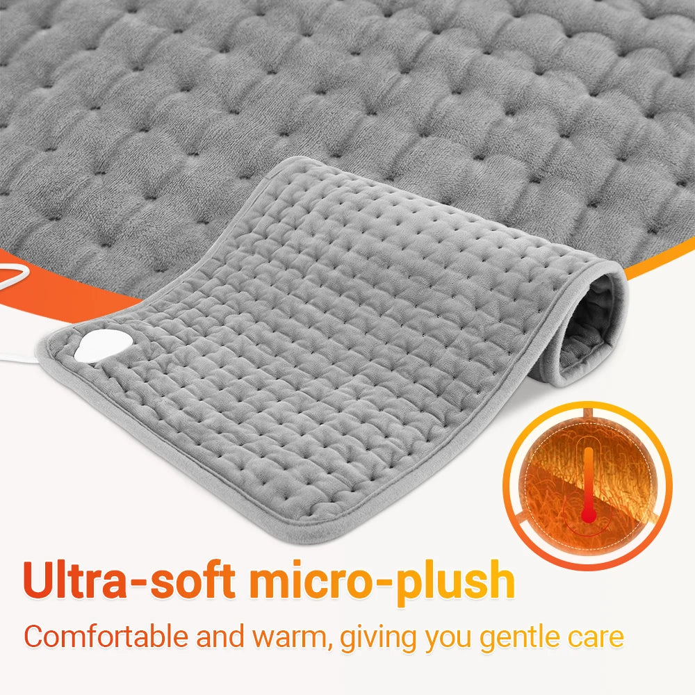 Electric Heating Pad for Back Pain Relief, 9-Heat Levels by Tidesmit Massage Cushion Tidesmit