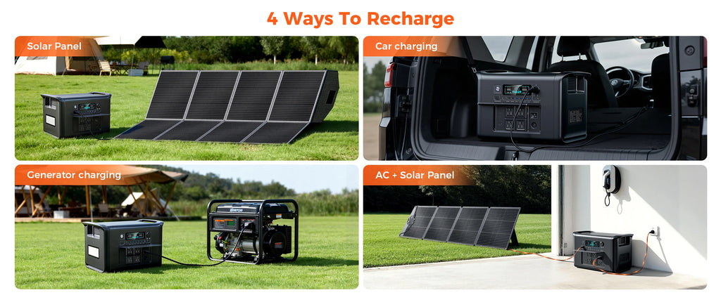 CTOLITY Outdoor Camping AP2000 2400W Fast Charging Portable Power Station SP100 100W Foldable Portable Solar Panel For Home