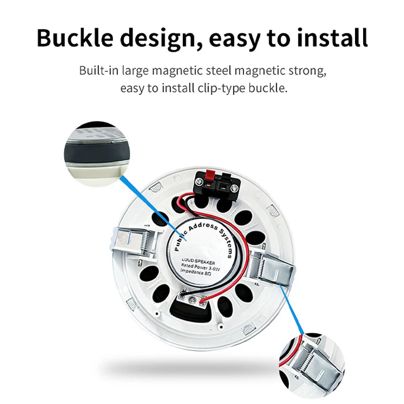 5 Inch 8 ohm Ceiling Speaker Passive Speakers Background Music Home Sound System Quality Perfect For Office Kitchen Living Room